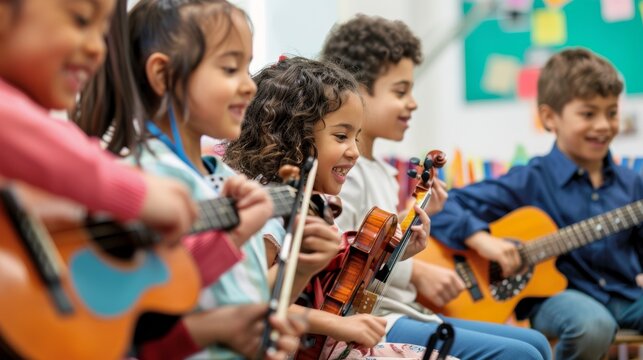 Alumnos en clase de música